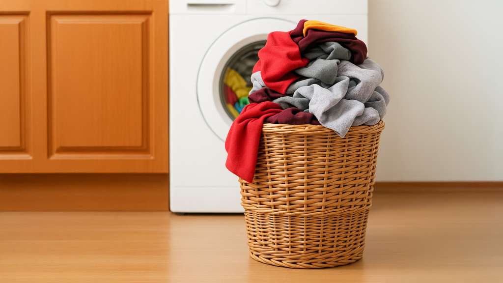 dbranie o legginsy Legginsy w koszu na brania sugerujace jak poprawnie dbać o legginsy jak poprawnie je prac by zmiejszyc ryzyko uszkodzenia i zwiekszyc czas korzystania z nich